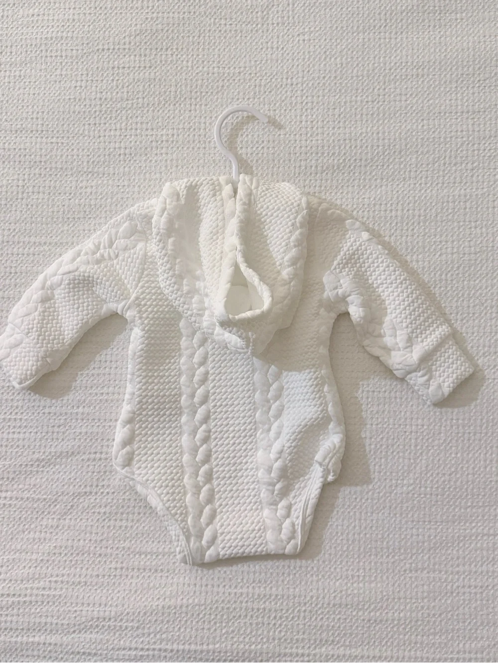Baby Cable-Knit Hoodie & Jogger Set - White